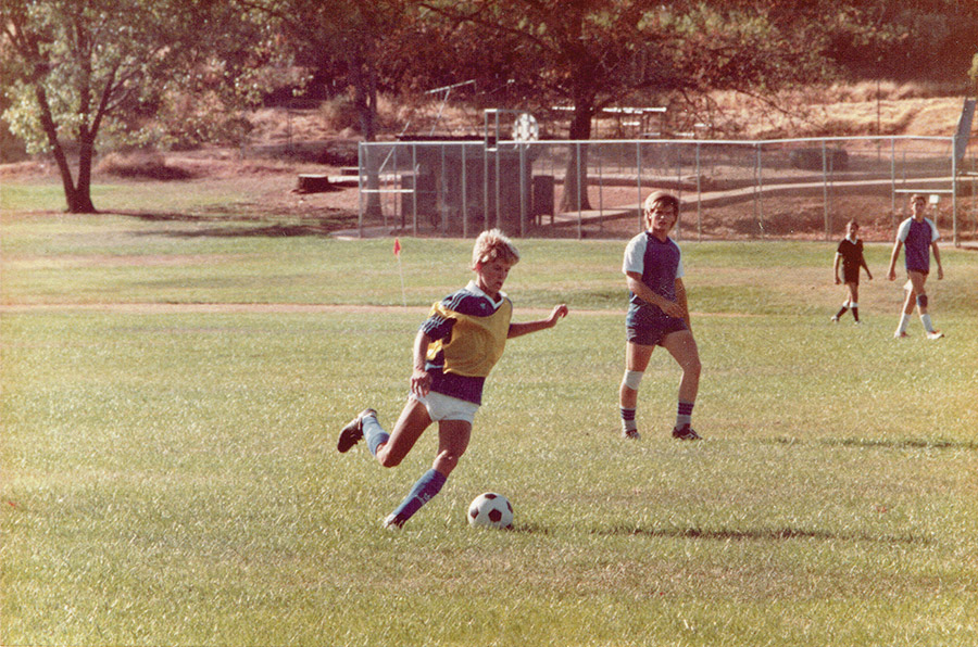 David Kline playing soccer
